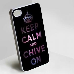 Keep Calm And Chive On, Pink Background Iphone 5..