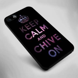 Keep Calm And Chive On, Pink Background Iphone 5..